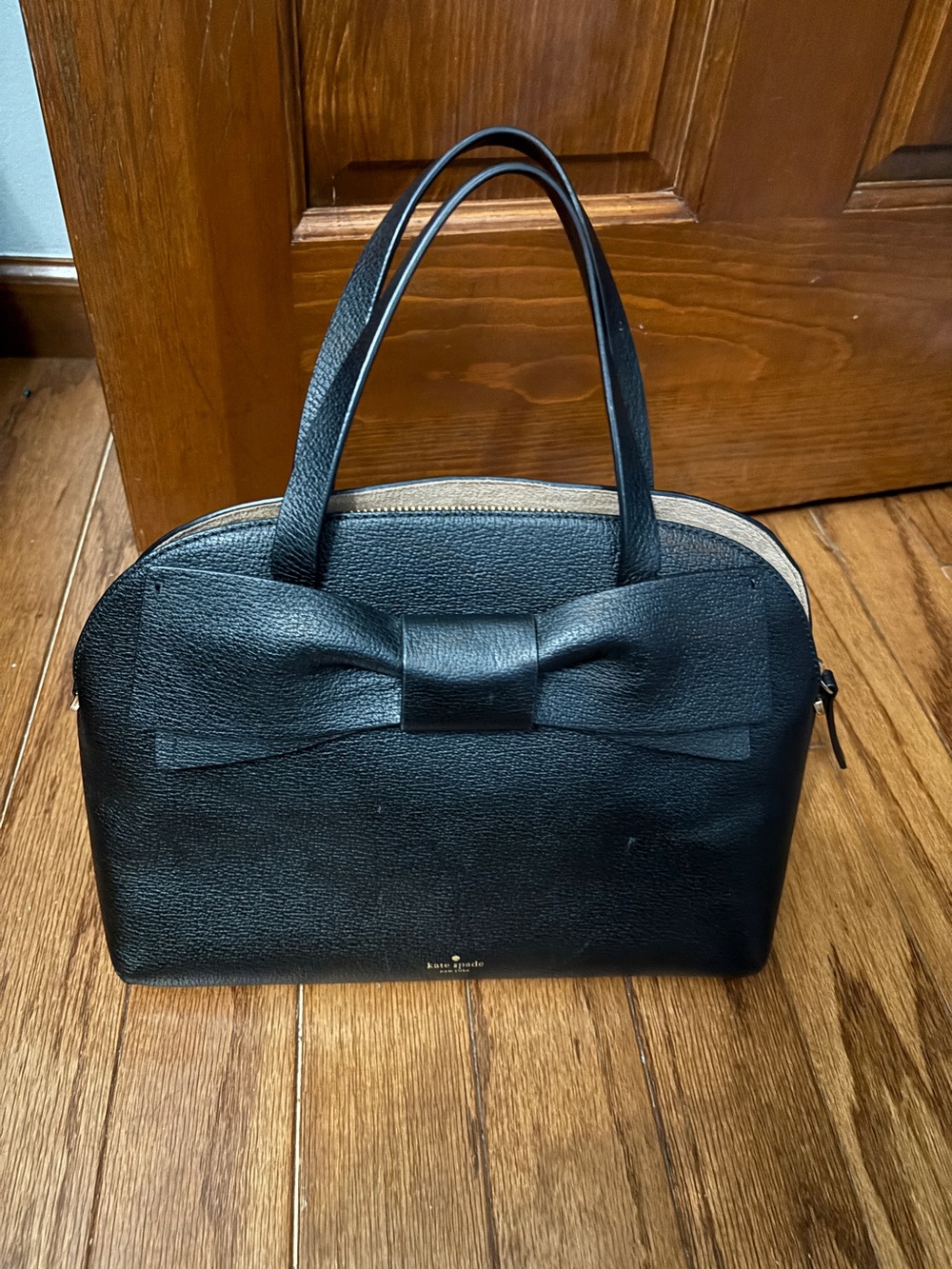 kate spade Black Bow Dome Satchel and matching wallet